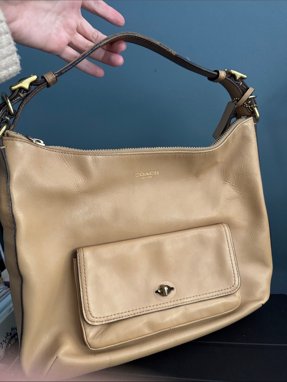 Coach Tan Leather Hobo Bag
